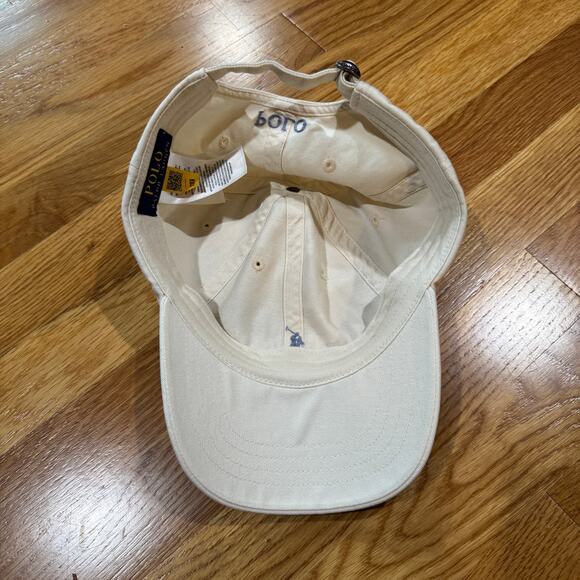 Polo Ralph Lauren Chino Cap Cream Grey Preppy Baseball Hat NWOT - Picture 2 of 3